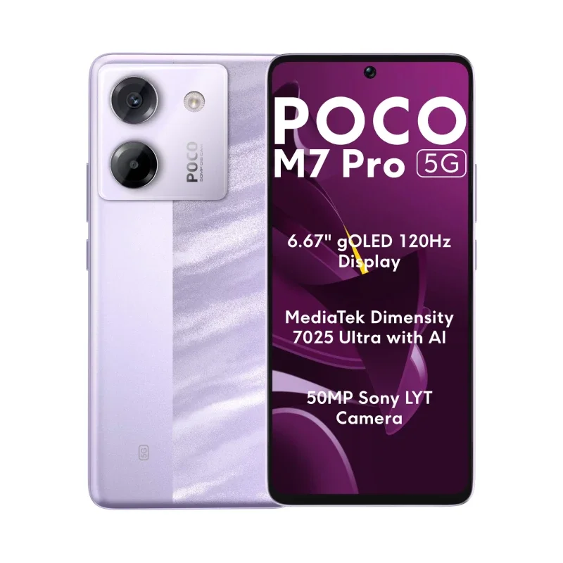 گوشی موبایل شیائومی مدل Poco M7 Pro 5G دو سیم کارت ظرفیت 512 گیگابایت و رم 12 گیگابایت