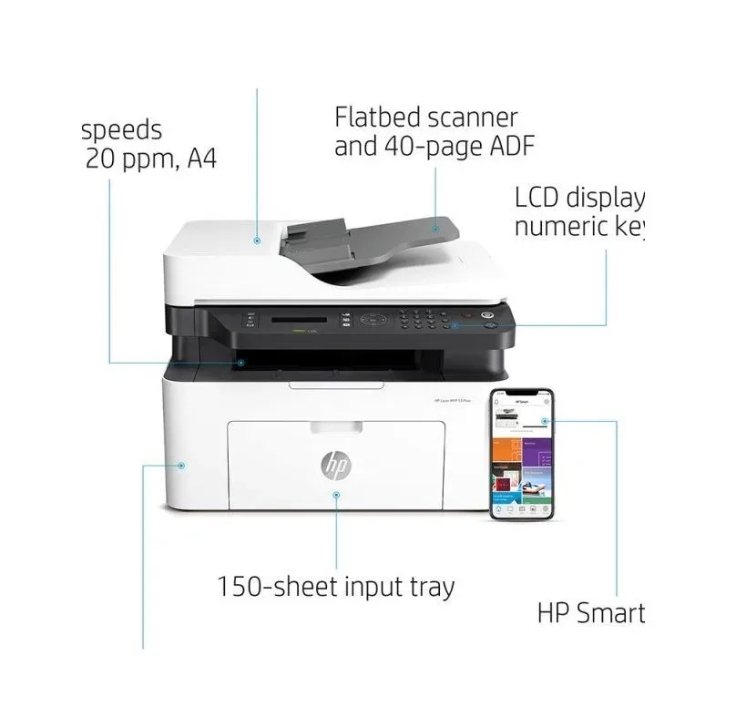 پرینتر چند کاره لیزری تک رنگ اچ پی مدل Laser MFP 139fnw