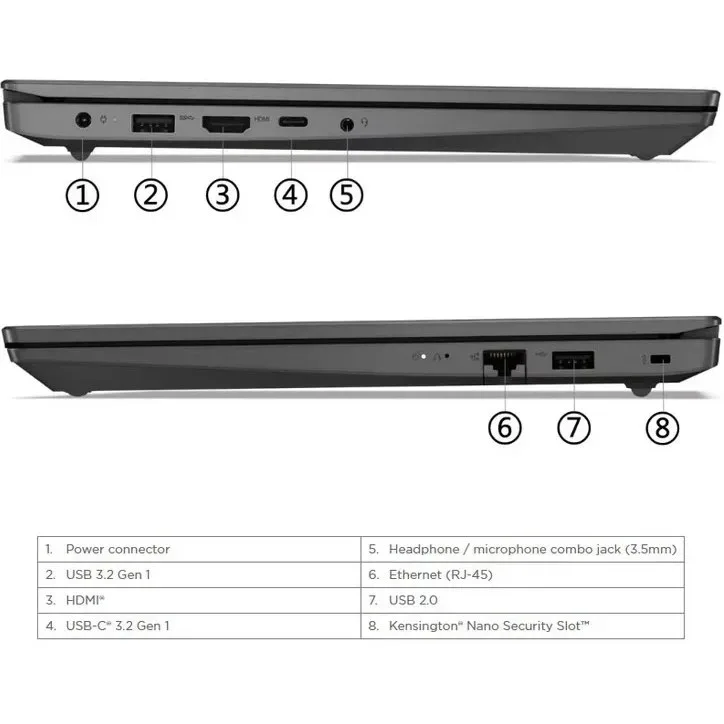 لپ تاپ لنوو 15.6 اینچی مدل V15 16GB RAM 512GB SSD Core i7 13620H