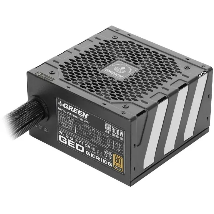 منبع تغذیه کامپیوتر گرین مدل GP800A-GED 80 Plus Bronze توان 800 وات