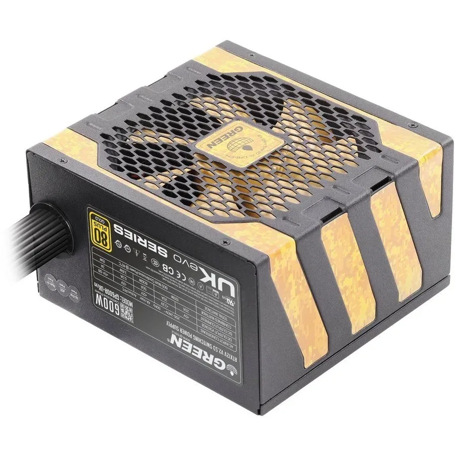 منبع تغذیه کامپیوتر گرین مدل GP600A-UK EVO 80 Plus Gold توان 600 وات