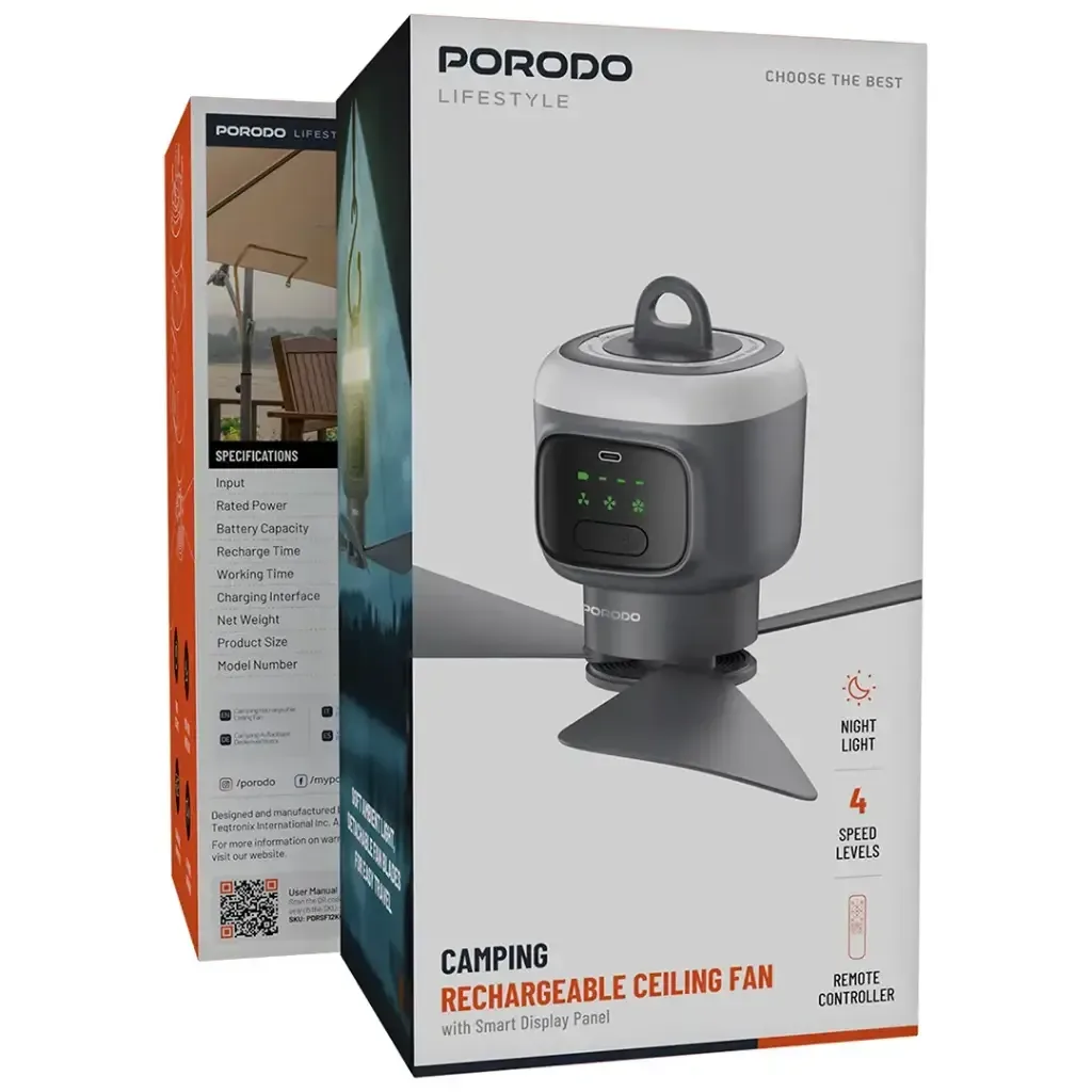 پنکه سقفی شارژی کمپینگ مدل PDRSF12KGY پرودو