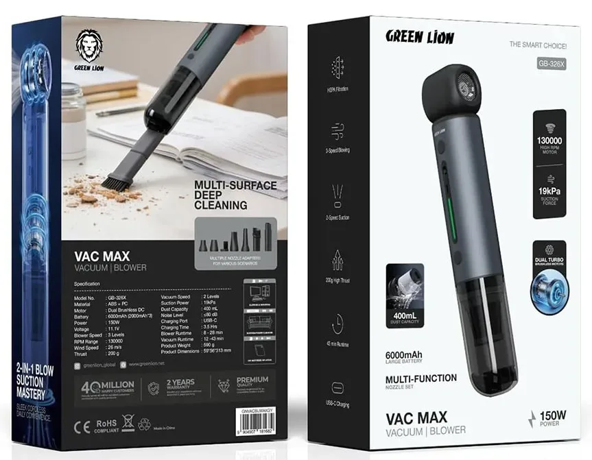 جارو شارژی گرین لاین مدل VAC MAX AND BLOWER