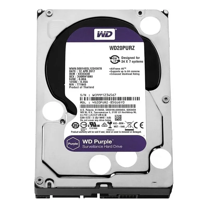 هارد دیسک اینترنال وسترن دیجیتال مدل Purple ظرفیت 12 ترابایت