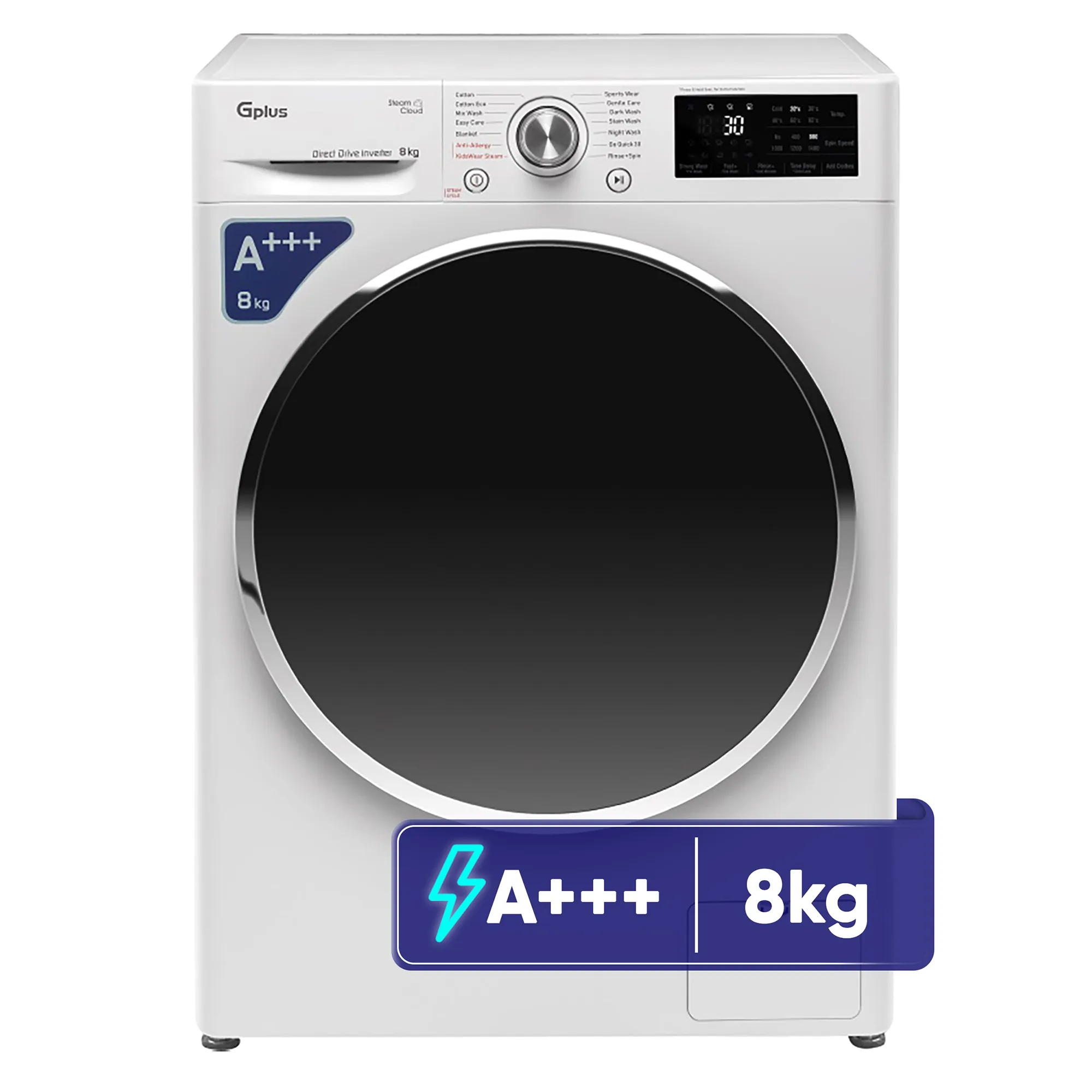 ماشین لباسشویی 8 کیلوگرم اتوماتیک جی پلاس مدل GWM-R880W