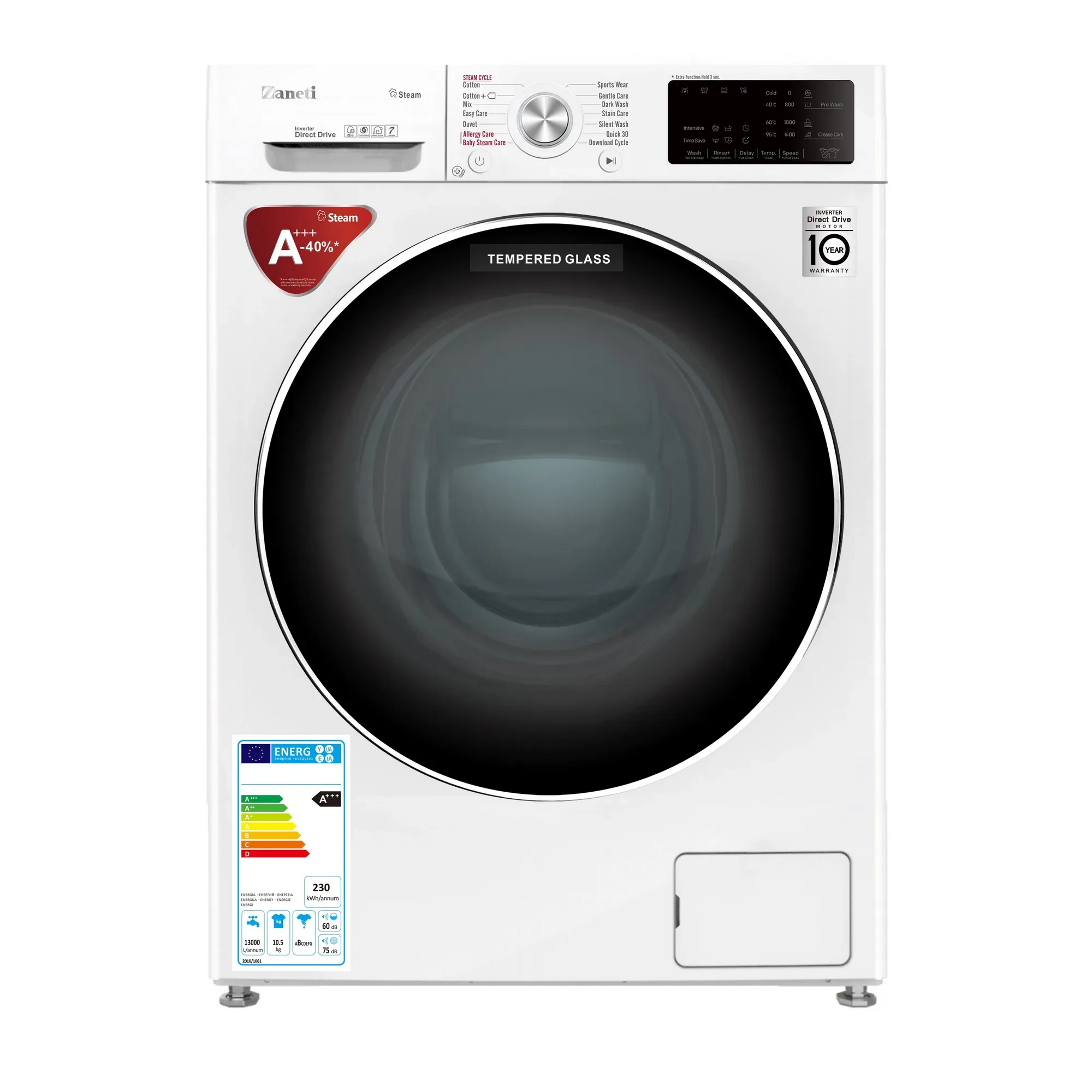 ماشین لباسشویی زانتی مدل  ZSWB-10.5SFD14CA ظرفیت 10.5 کیلوگرم