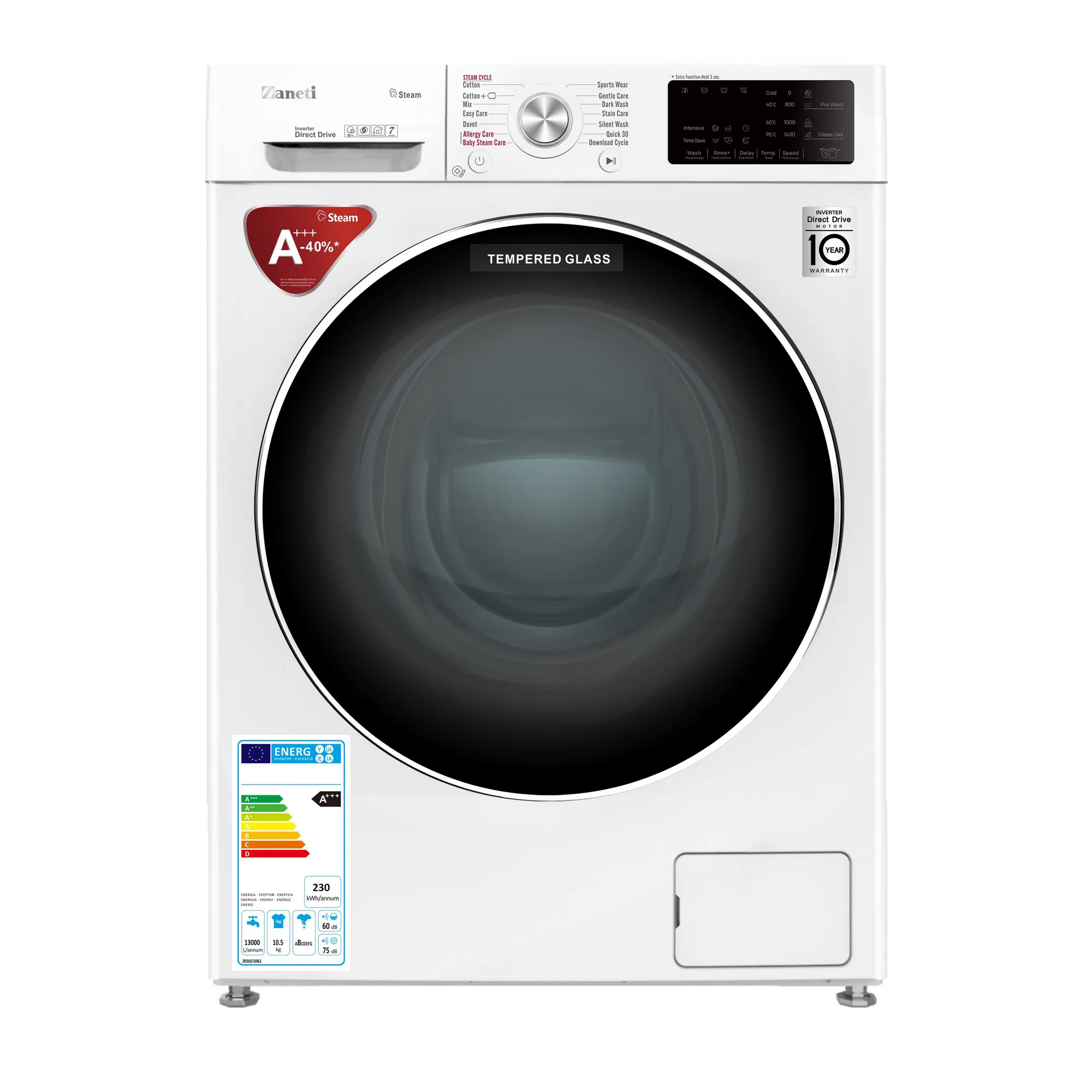 ماشین لباسشویی زانتی مدل  ZSWB-10.5SFD14CA ظرفیت 10.5 کیلوگرم
