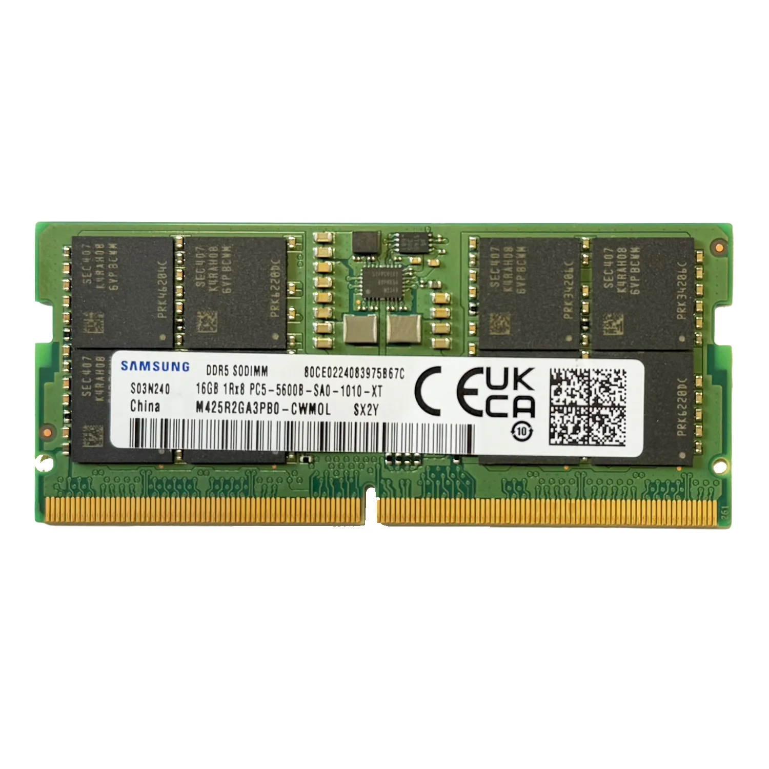 رم لپ‌تاپ DDR5 تک کاناله 5600B مگاهرتز CL46 سامسونگ مدل 1Rx8 ظرفیت 8 گیگابایت