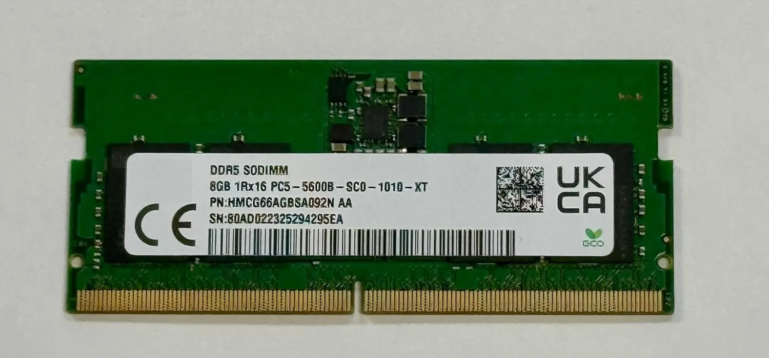 رم لپ‌تاپ DDR5 تک کاناله 5600B مگاهرتز CL46 هاینیکس مدل 1Rx8 ظرفیت 8 گیگابایت