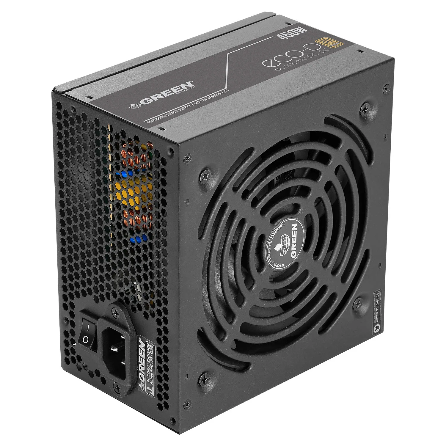 منبع تغذیه کامپیوتر 450W وات گرین مدل GP450A-ECO D