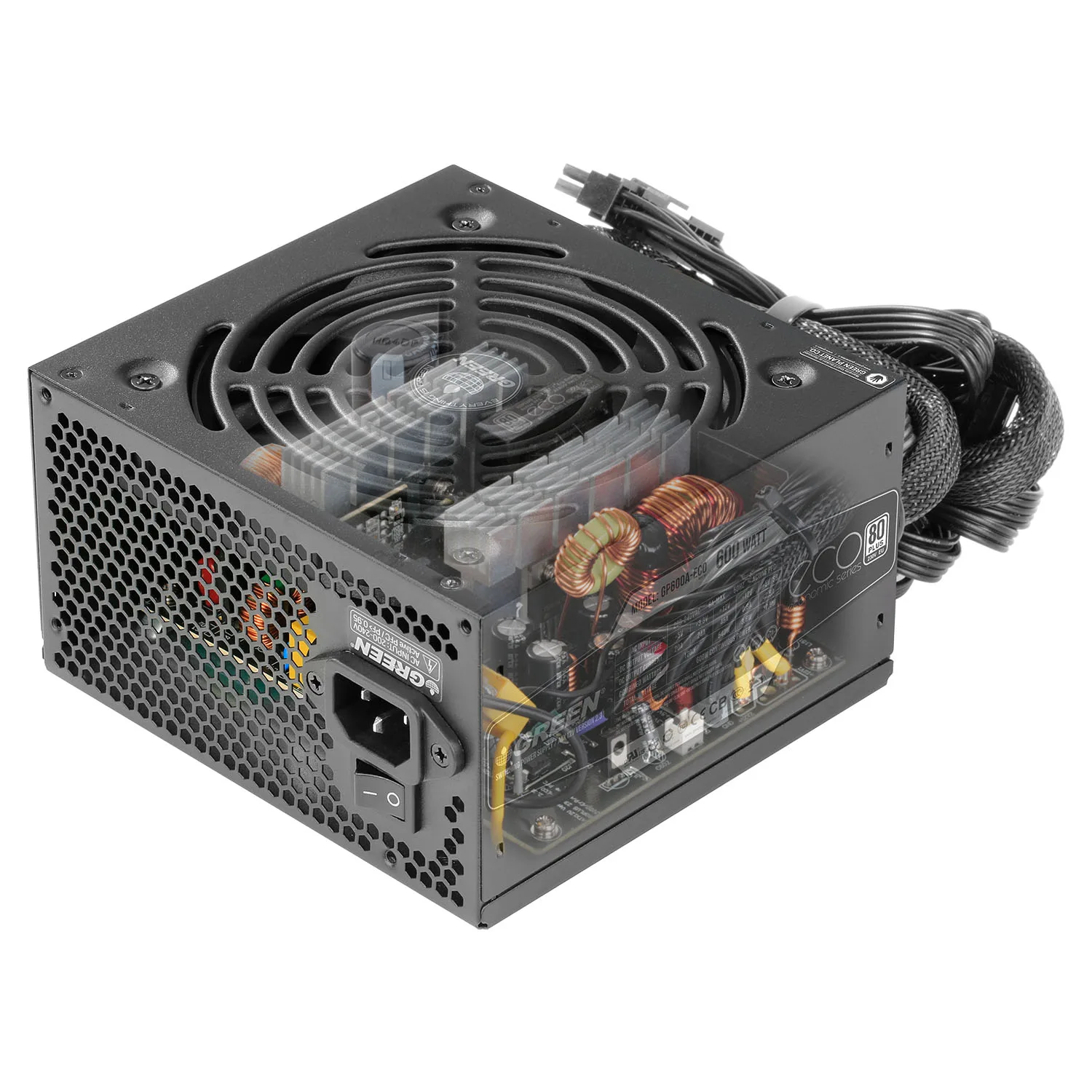 منبع تغذیه کامپیوتر گرین مدل GP600A-ECO Rev3.1