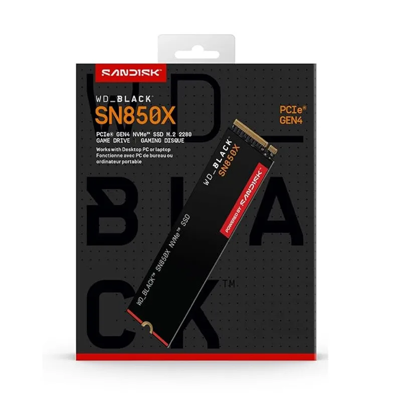 اس اس دی اینترنال PCIe Gen4 x4 وسترن دیجیتال مدل WD Black SN850X  ظرفیت 4 ترابایت