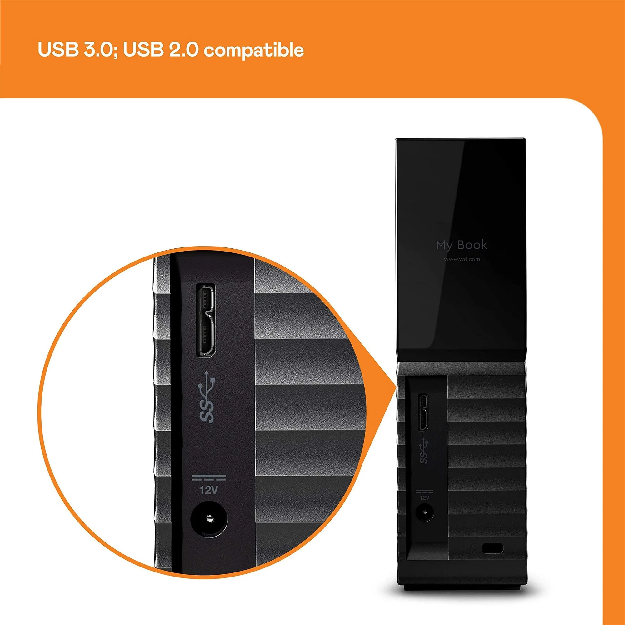 هارد اکسترنال وسترن دیجیتال مدل My Book Desktop ظرفیت 12 ترابایت دارای رابط USB Type-A 3.2