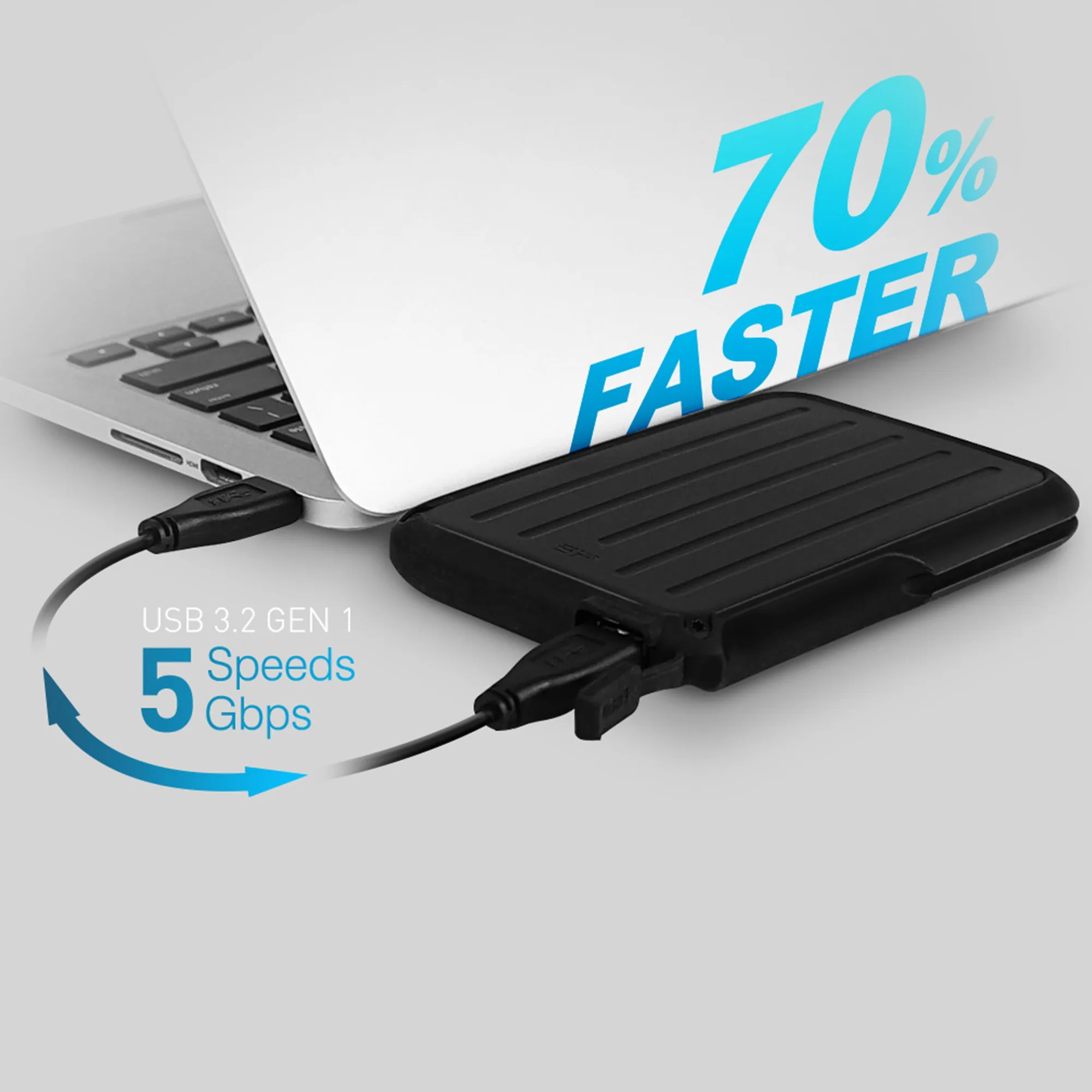 هارد اکسترنال سیلیکون پاور مدل Armor A66 ظرفیت 2 ترابایت دارای رابط USB Type-A