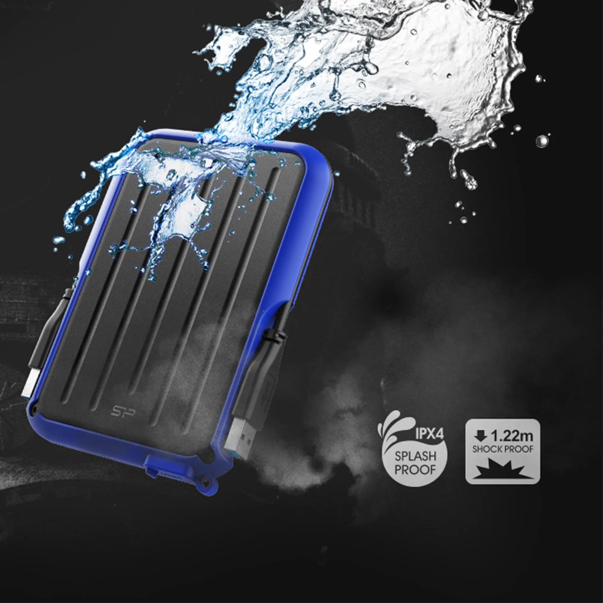 هارد اکسترنال سیلیکون پاور مدل Armor A66 ظرفیت 2 ترابایت دارای رابط USB Type-A