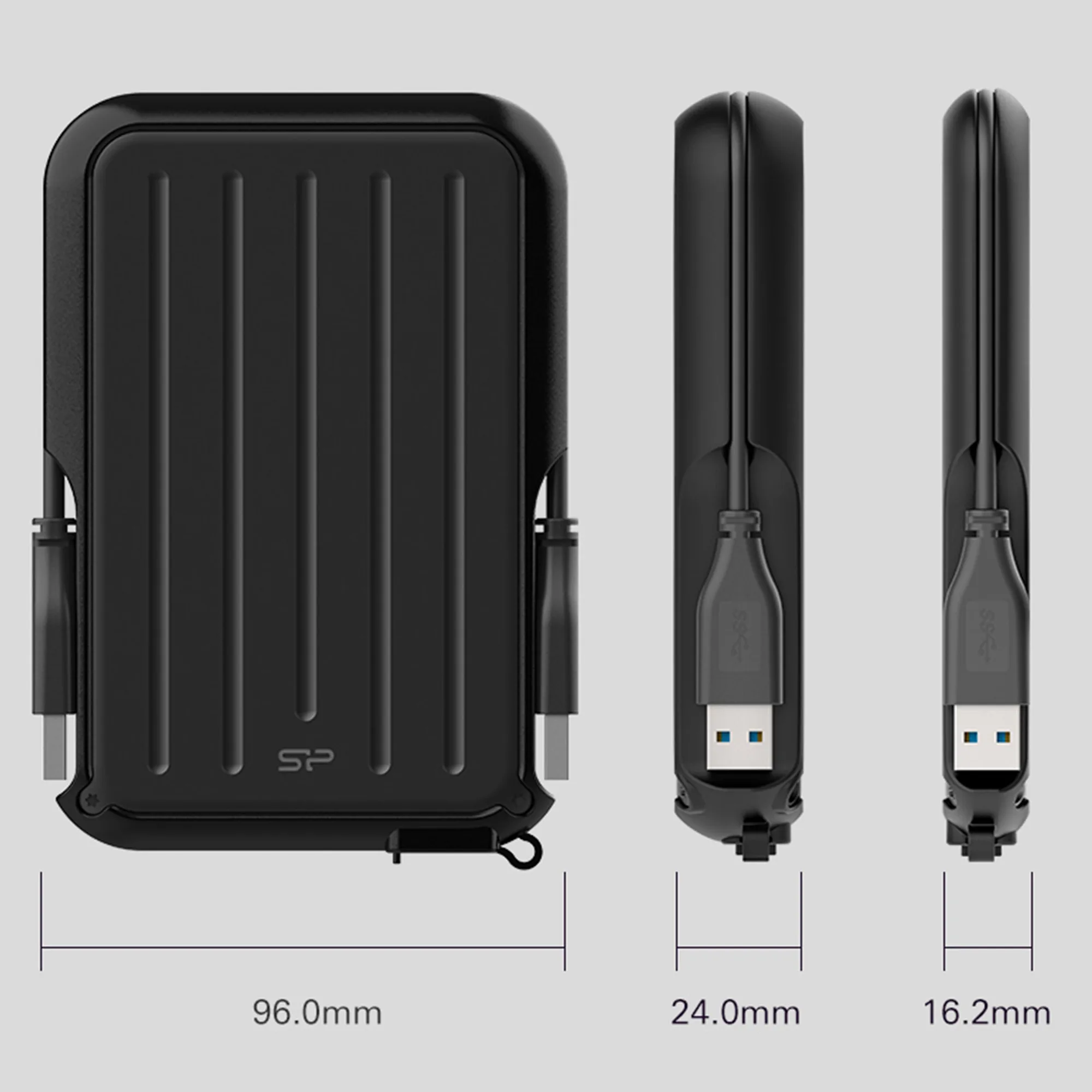 هارد اکسترنال سیلیکون پاور مدل Armor A66 ظرفیت 2 ترابایت دارای رابط USB Type-A