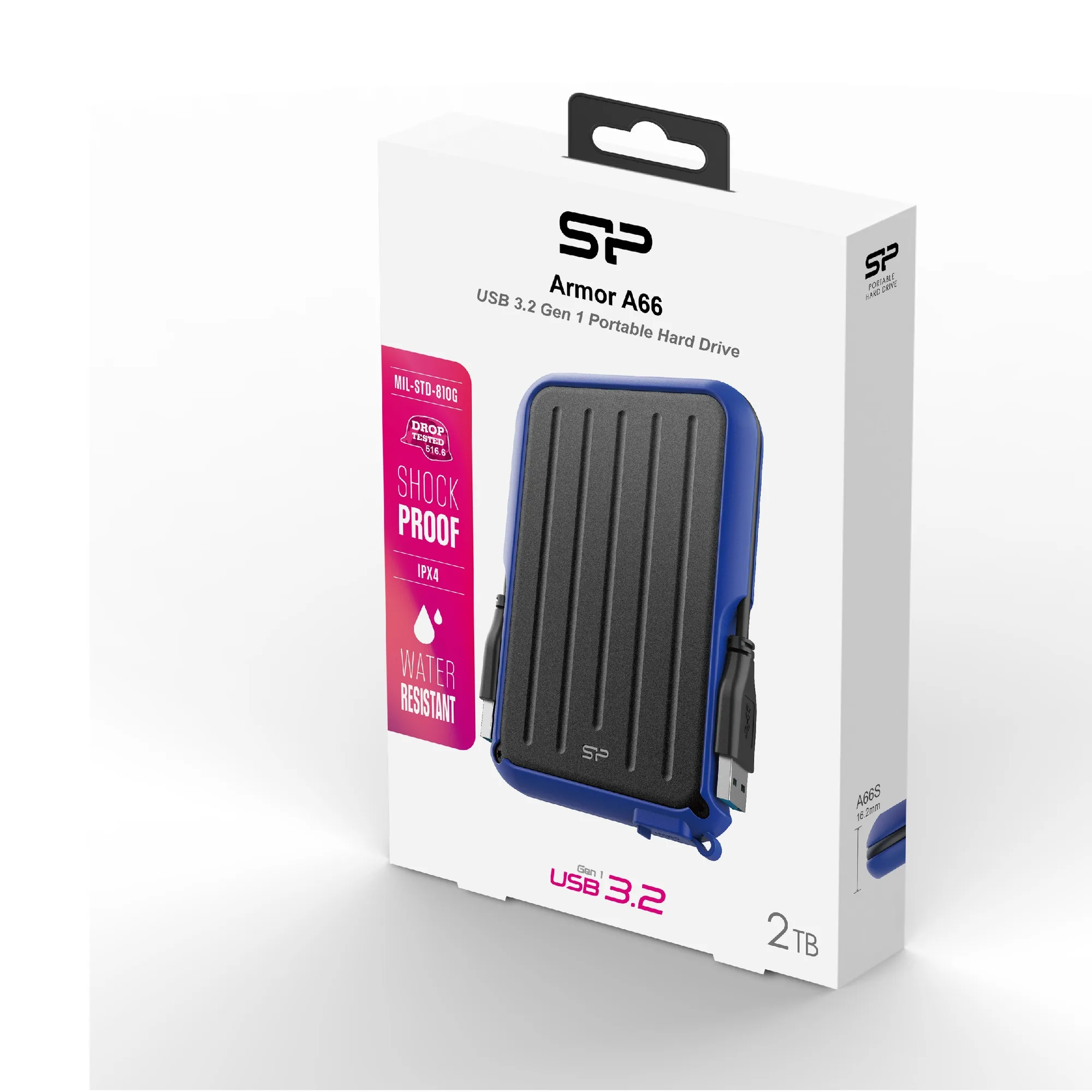 هارد اکسترنال سیلیکون پاور مدل Armor A66 ظرفیت 2 ترابایت دارای رابط USB Type-A
