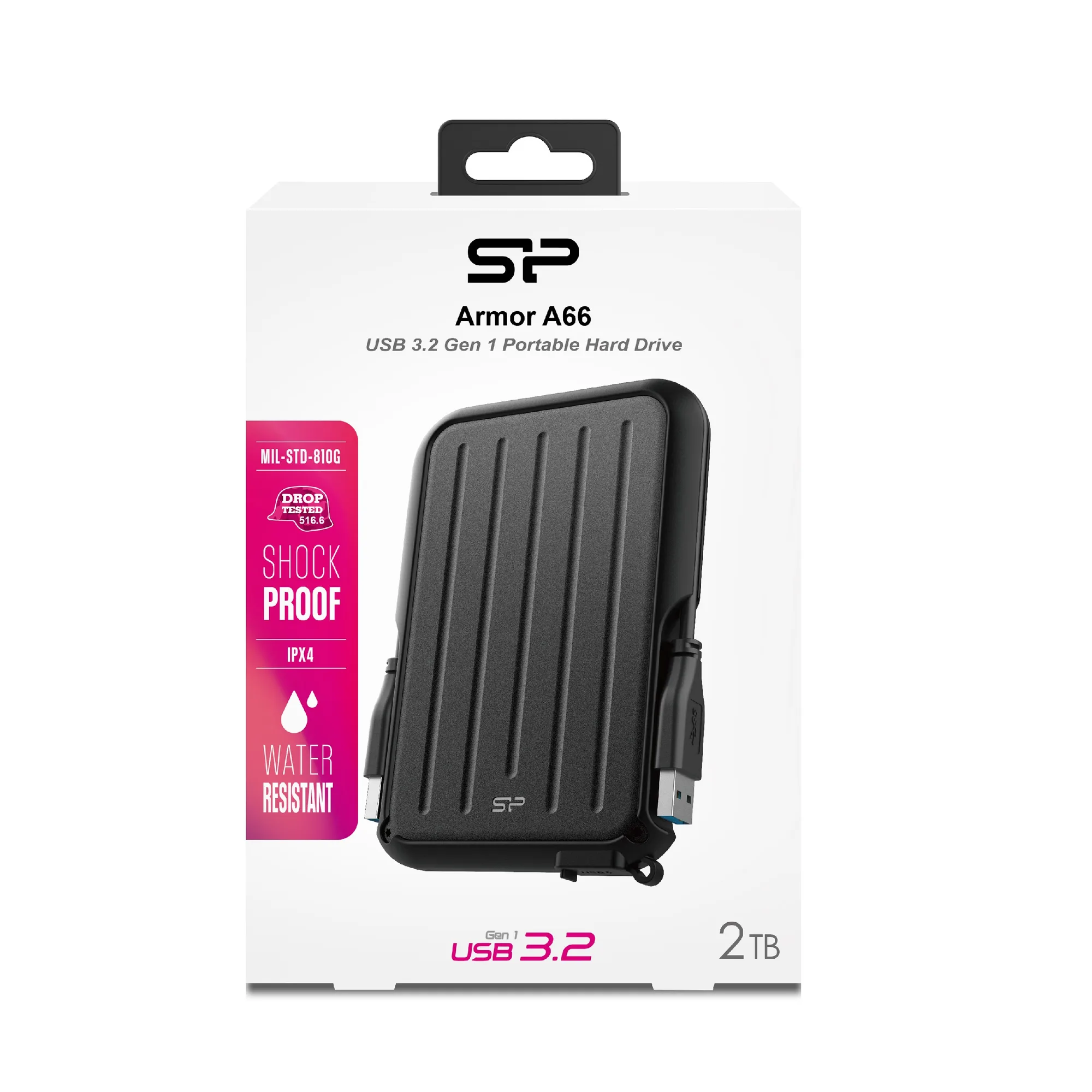 هارد اکسترنال سیلیکون پاور مدل Armor A66 ظرفیت 2 ترابایت دارای رابط USB Type-A