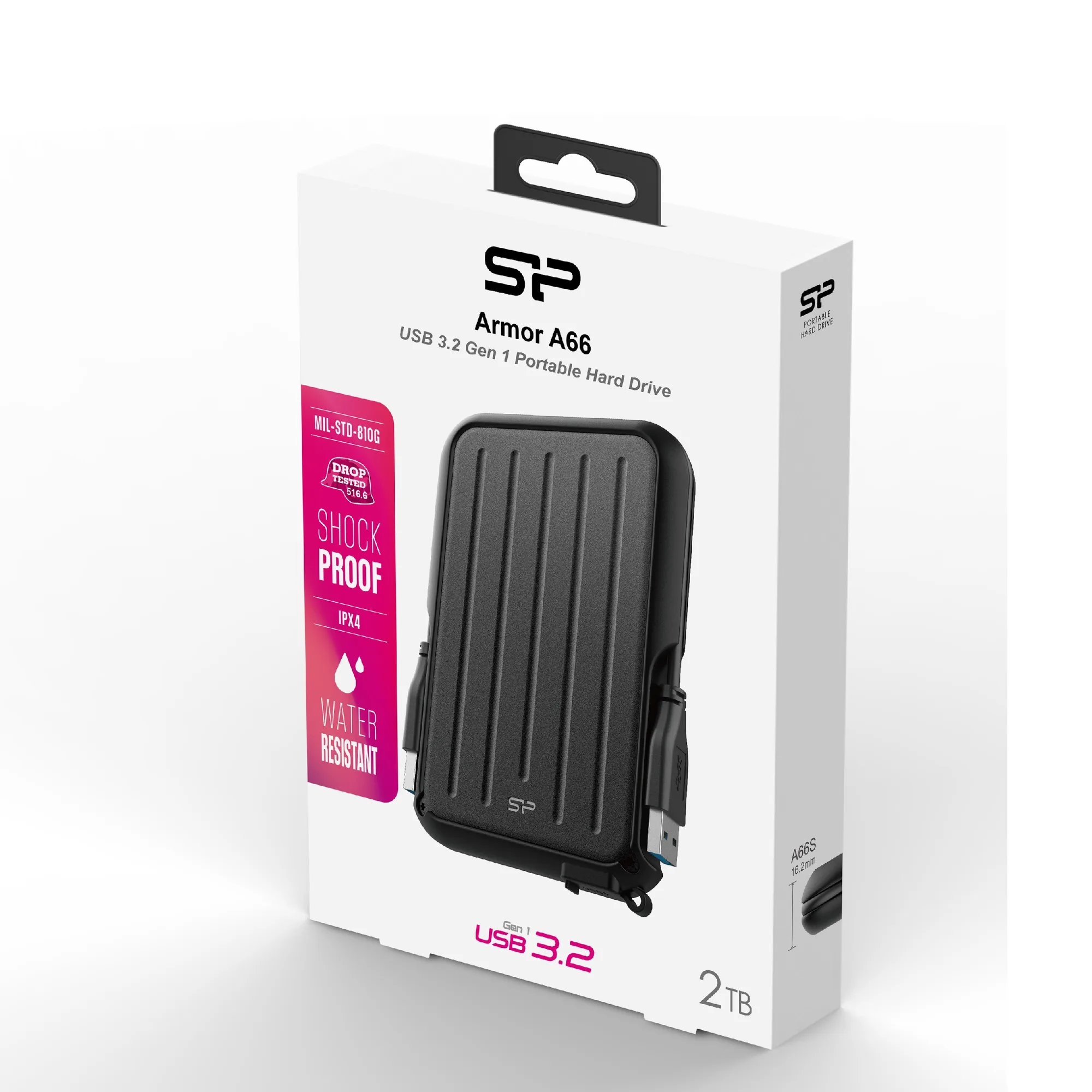 هارد اکسترنال سیلیکون پاور مدل Armor A66 ظرفیت 2 ترابایت دارای رابط USB Type-A