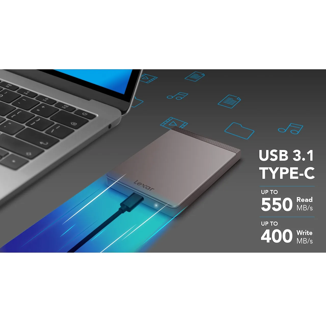 اس اس دی اکسترنال لکسار مدل SL200 ظرفیت 1 ترابایت رابط USB 3.1 Gen1