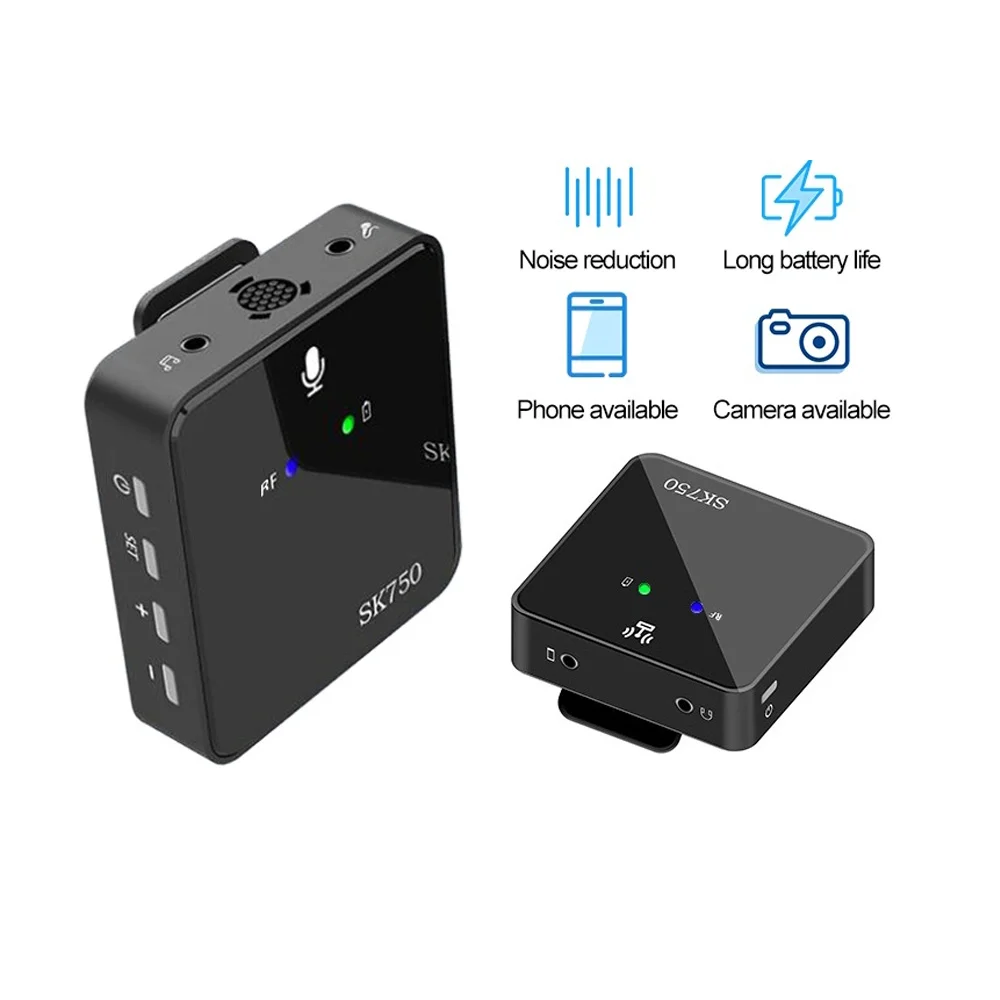 میکروفن بی سیم مدل دو کانال wireless microphone SK750 بسته 3 عددی