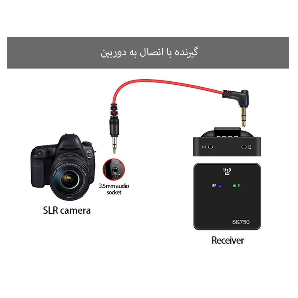 میکروفن بی سیم مدل دو کانال wireless microphone SK750 بسته 3 عددی