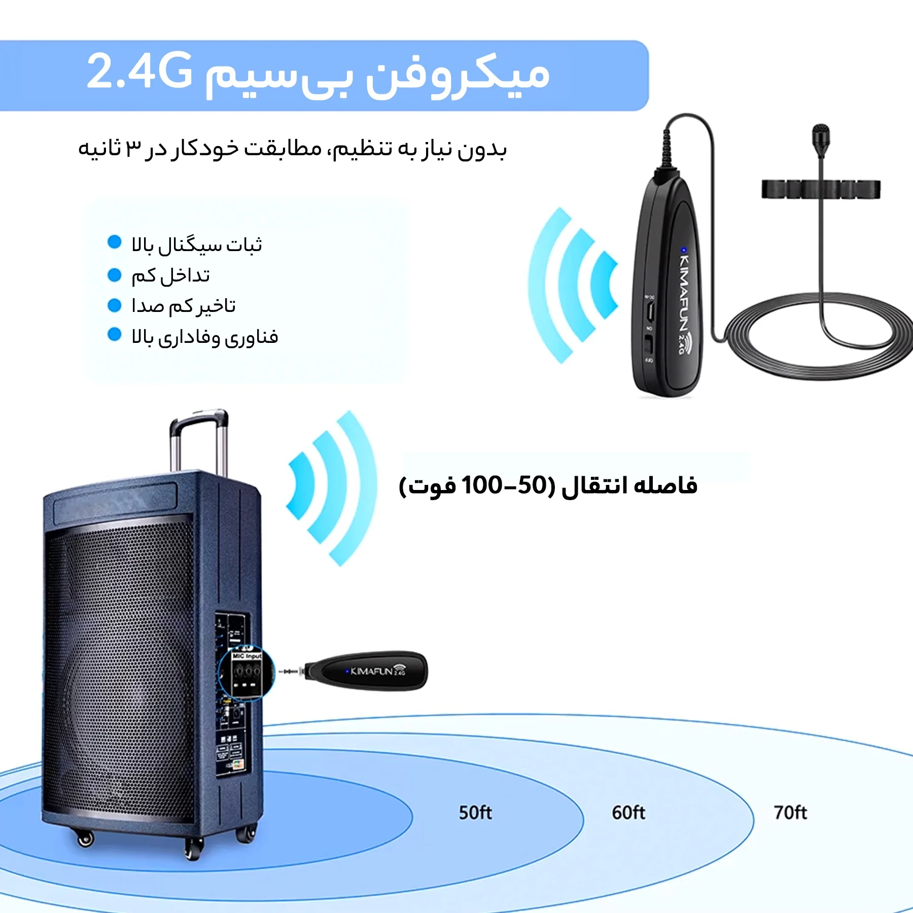 میکروفون بی سیم کیمافون مدل KM-G130-1