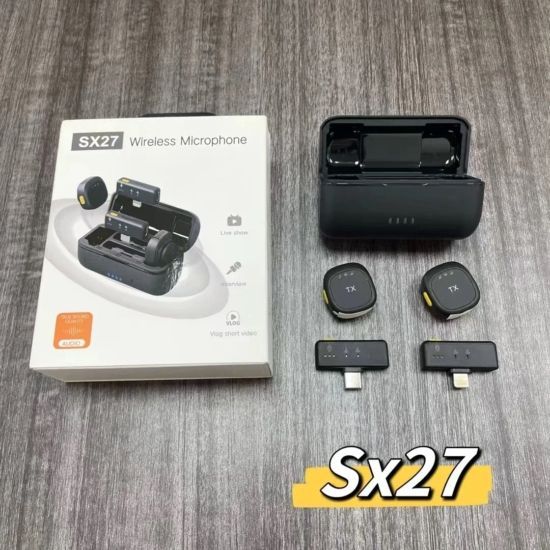 میکروفن یقه ای بی سیم مدل SX27 با درگاه اتصال تایپ سی