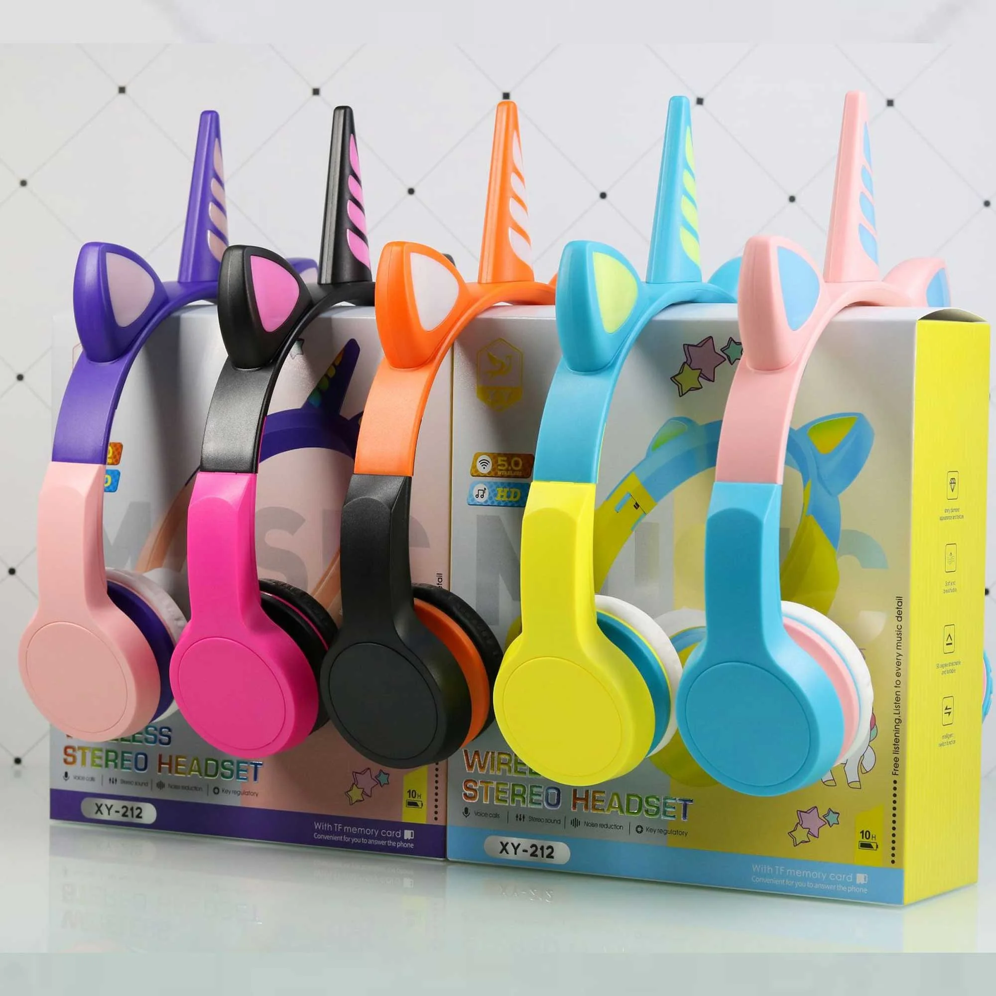 هدفون بی سیم طرح اسب تک شاخ بچگانه مدل XY-212