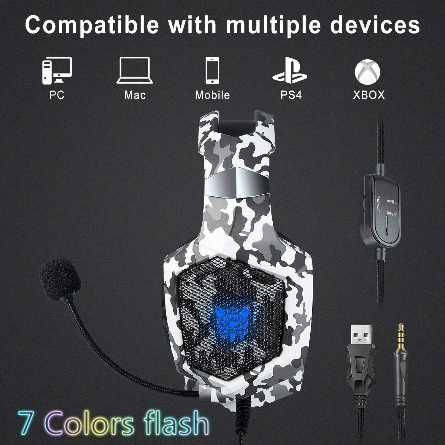 هدست مخصوص بازی اونیکوما مدل K8 Camouflage