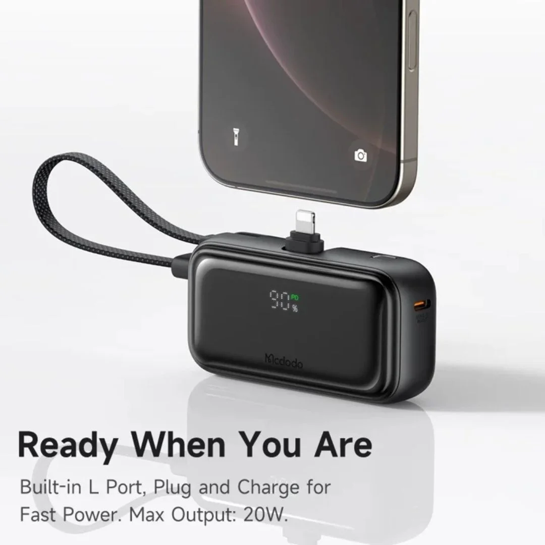 پاوربانک مک دودو مدل MC-7800 ظرفیت 5000 میلی‌آمپر ساعت به همراه کابل تبدیل USB-C