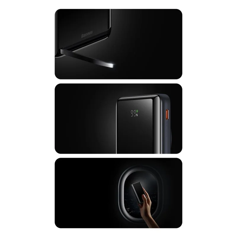 پاوربانک 20 وات بی‌سیم بیسوس مدل Magnetic Bracket ظرفیت 10000 میلی آمپر ساعت