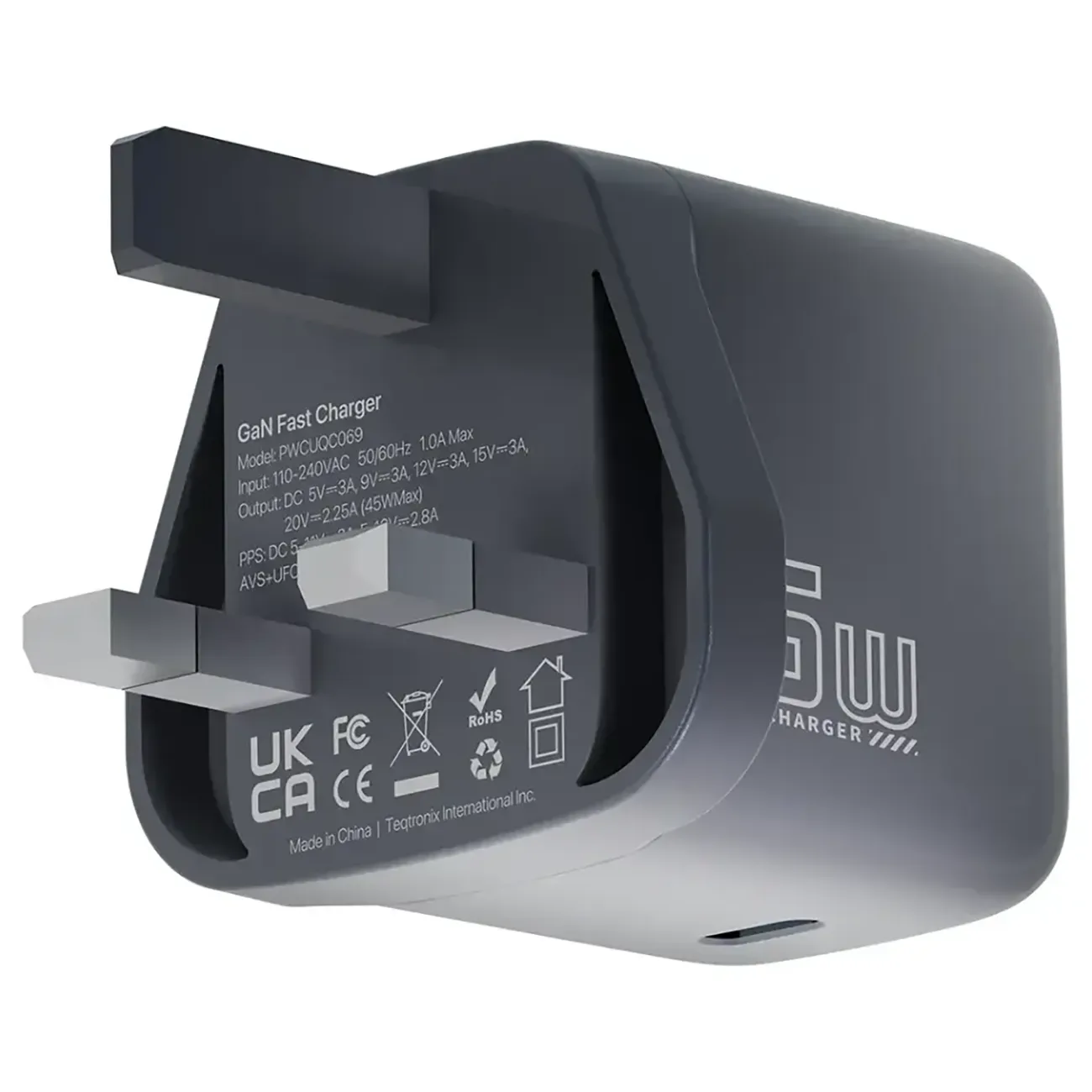 آداپتور شارژ 45 وات پاورولوژی PWCUQC069