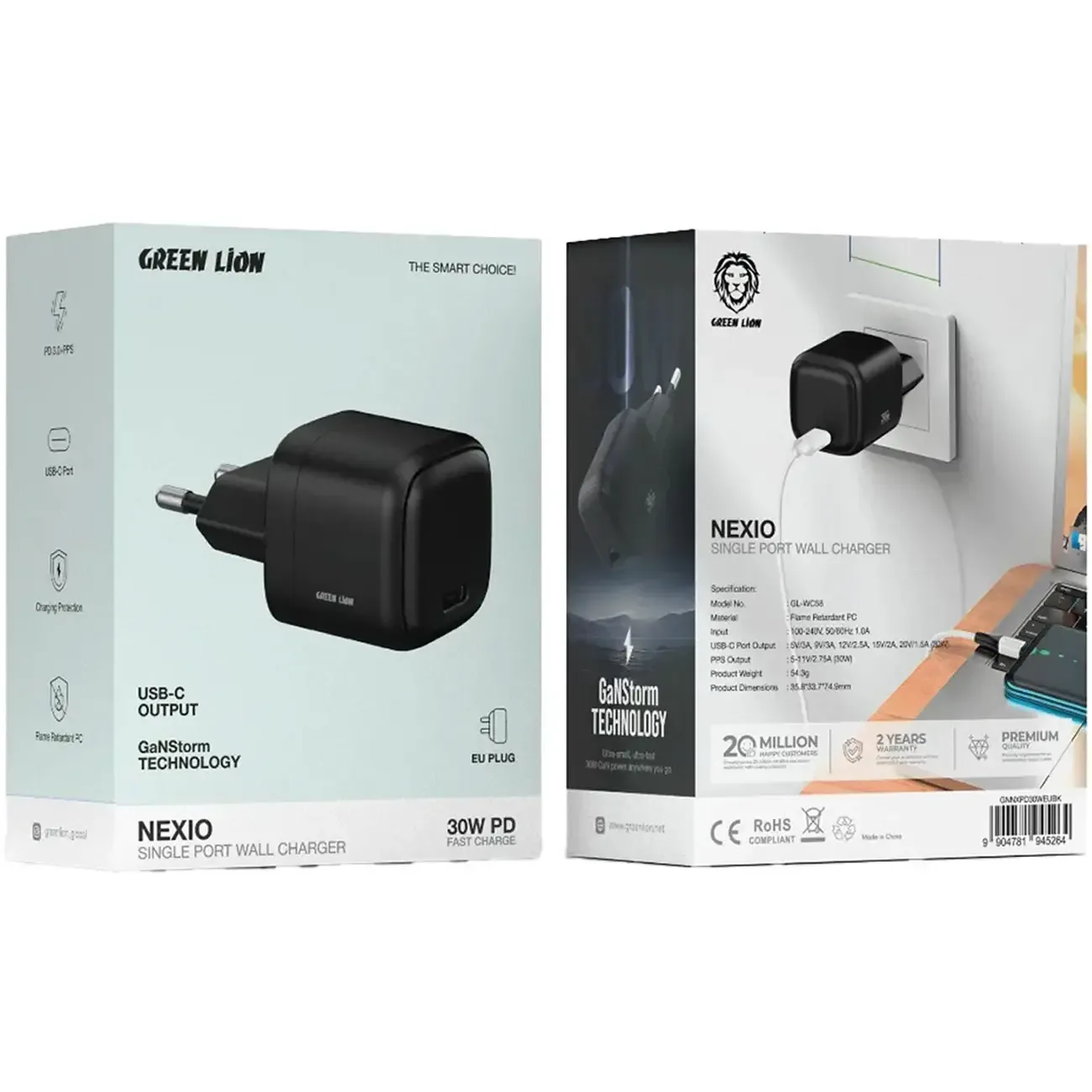 آداپتور شارژ 30 وات گرین لاین GNNXPD30WEUBK
