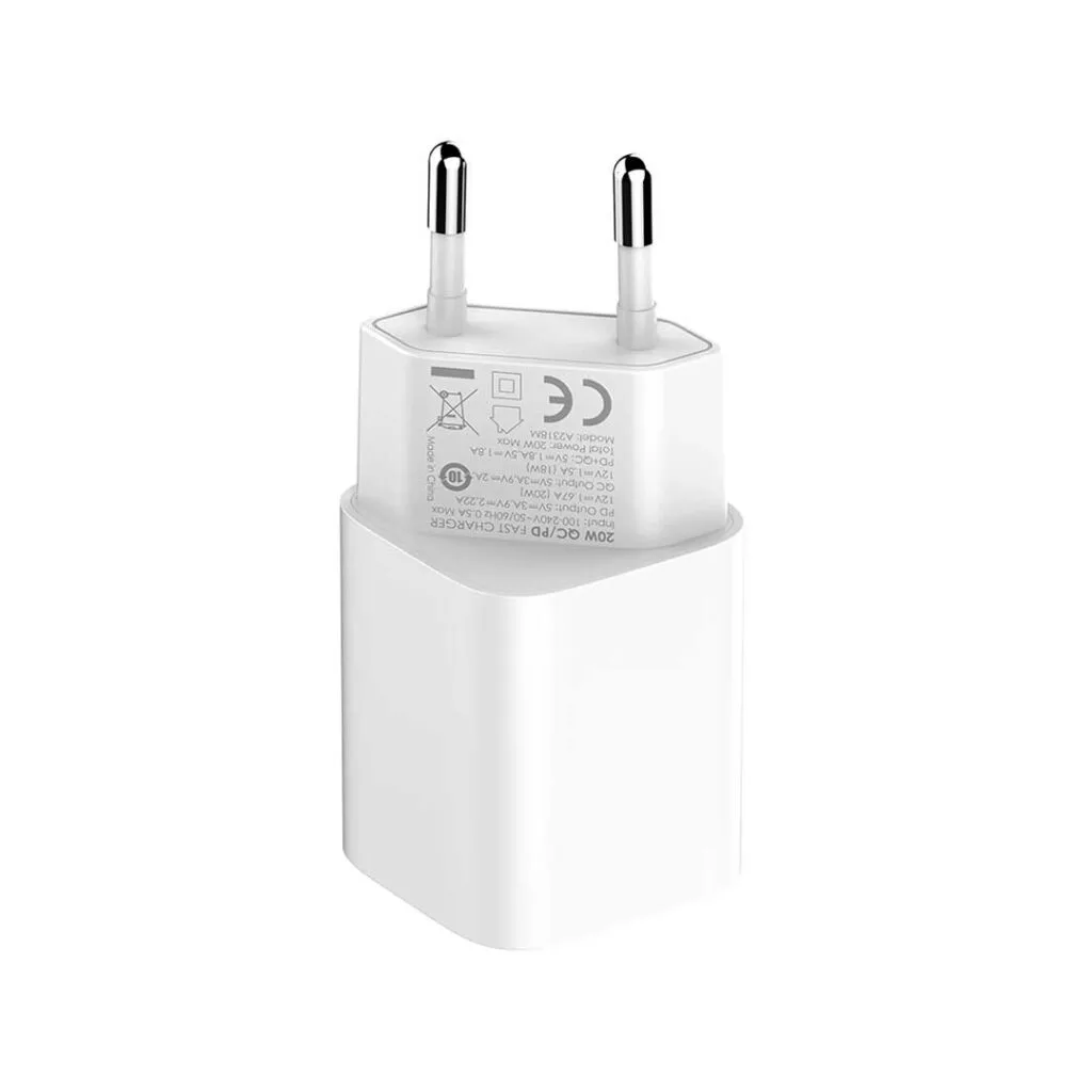 شارژر مسافرتی 20 وات به همراه کابل  Type-C به Lightning الدینیو A2318M