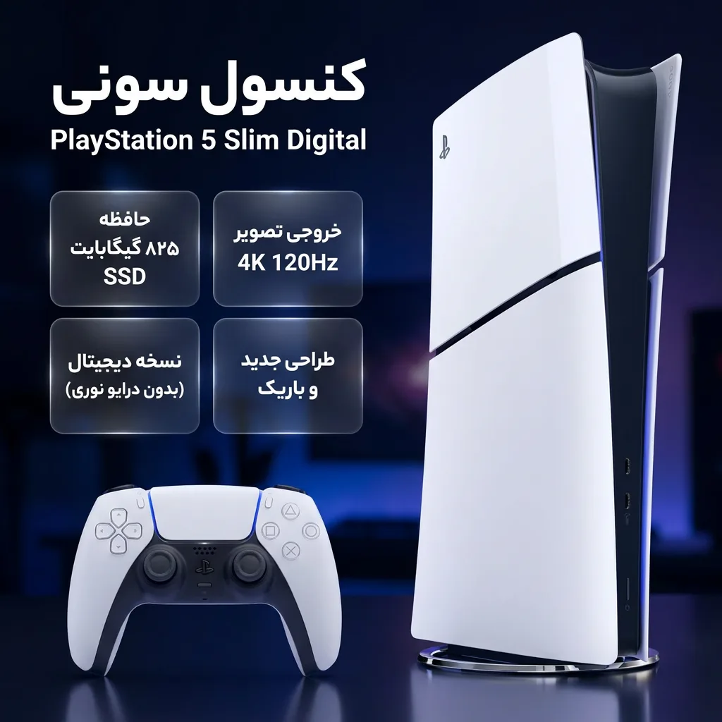 کنسول بازی سونی مدل PlayStation 5 Slim Digital Edition ظرفیت 1 ترابایت ریجن CFI-2116 اروپا