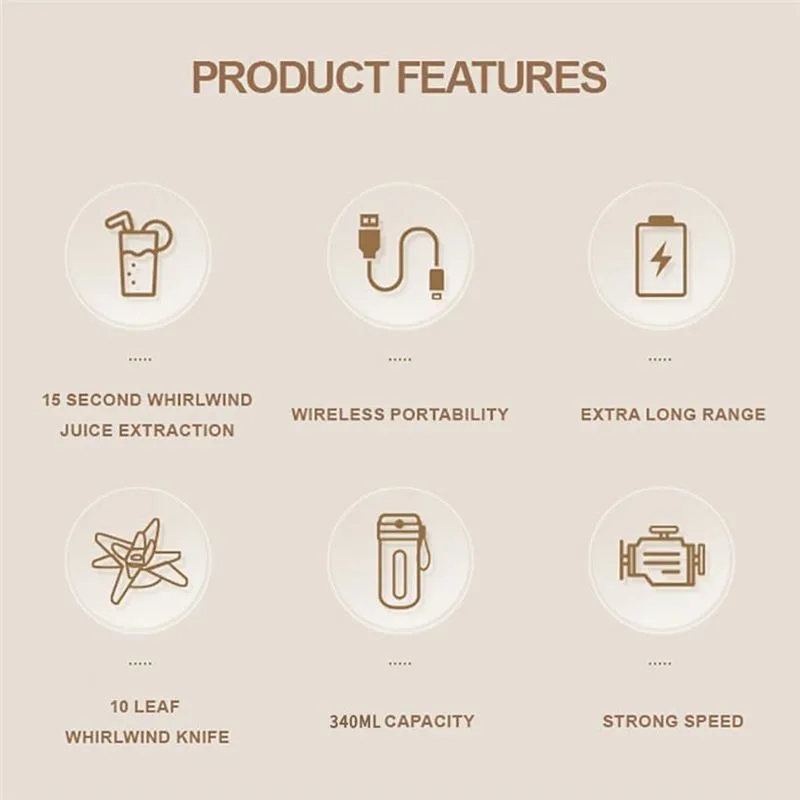 مخلوط کن و شیکر شارژی CEOOL 340ml مدل GC-G0318 - 4