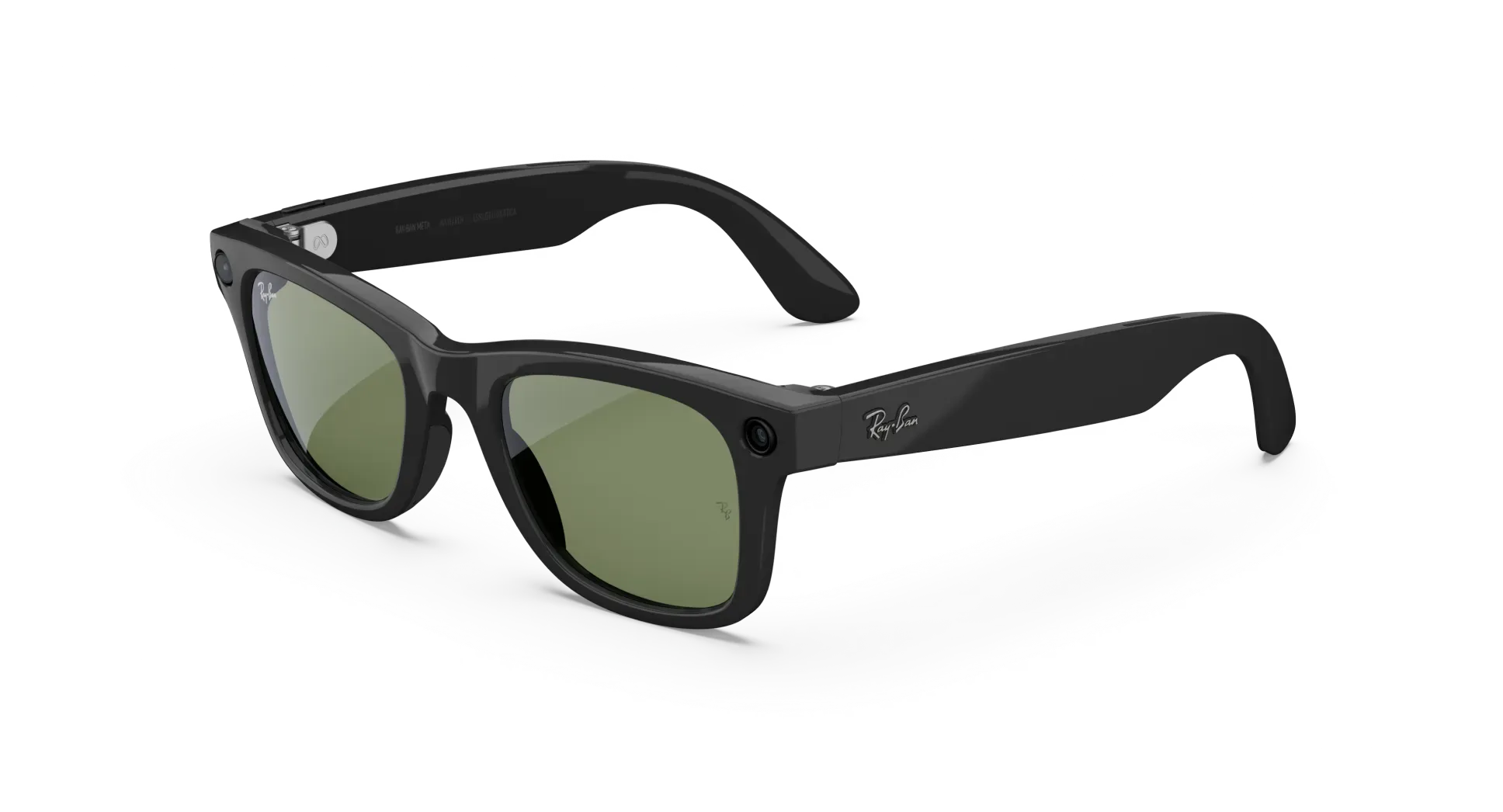 عینک هوشمند متا ری‌بن مدل Wayfarer Gen 2 فریم مشکی براق لنز G15 سبز