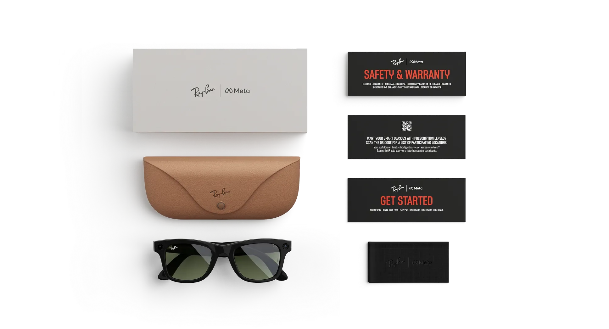 عینک هوشمند متا ری‌بن مدل Wayfarer Gen 2 فریم مشکی براق لنز G15 سبز
