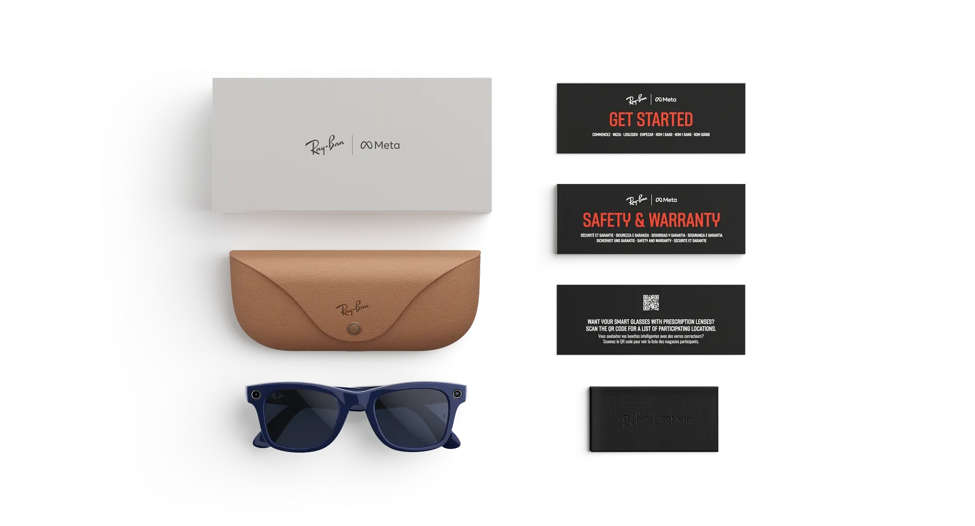 عینک هوشمند متا ری‌بن مدل Wayfarer Gen 2 فریم آبی تیره براق لنز فوتوکروم آبی