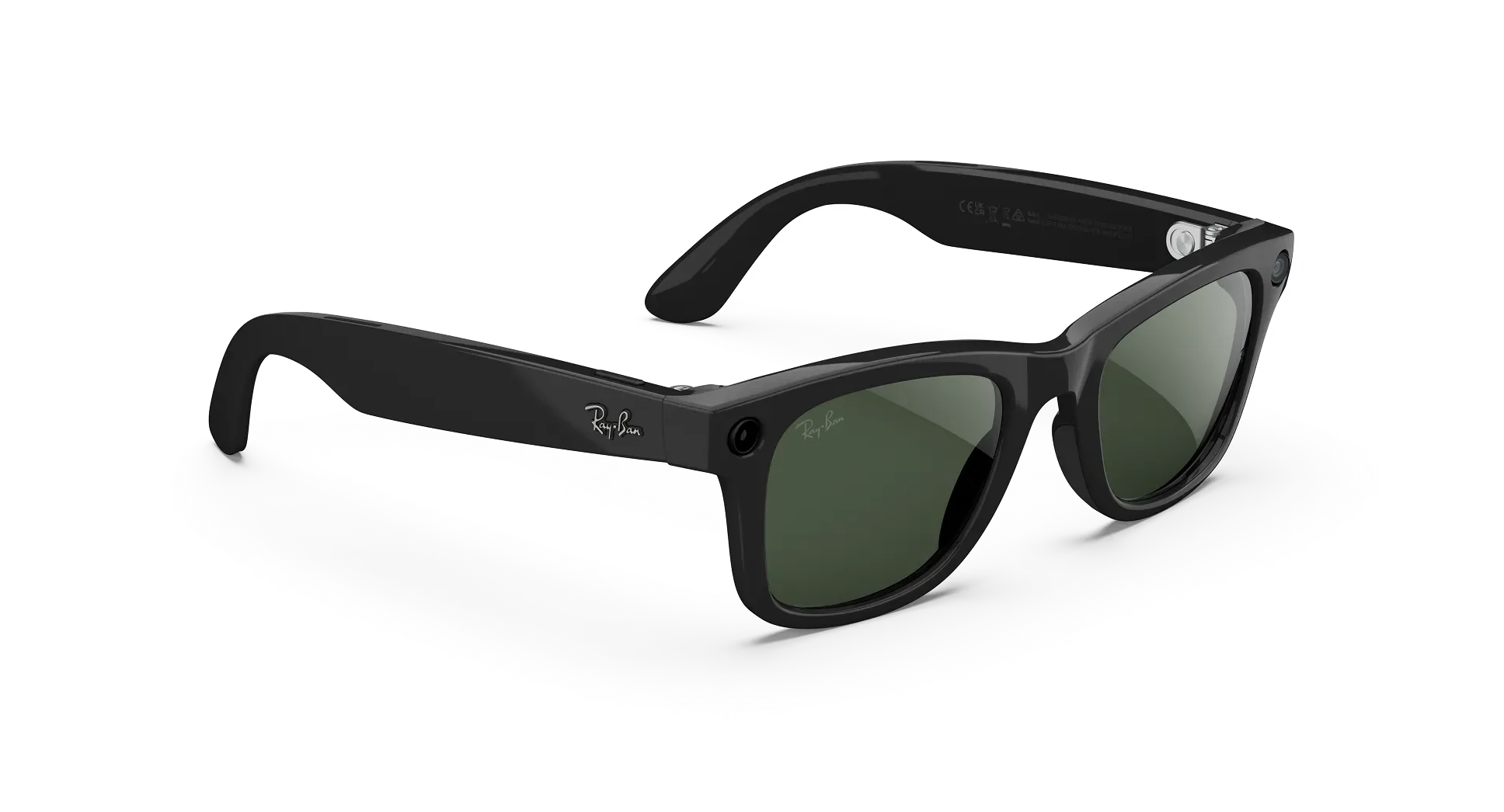 عینک هوشمند متا ری‌بن مدل Wayfarer Gen 2 فریم مشکی براق لنز فوتوکروم سبز گرافیتی