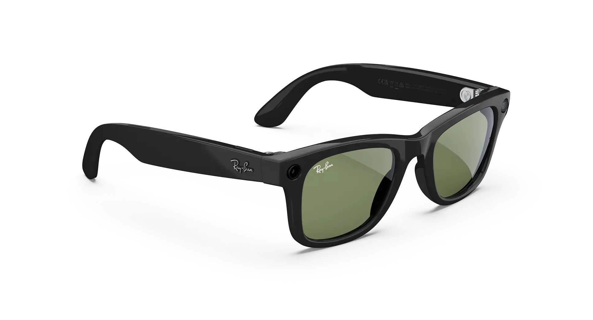 عینک هوشمند متا ری‌بن مدل Wayfarer Gen 2 فریم مشکی براق لنز G15 سبز