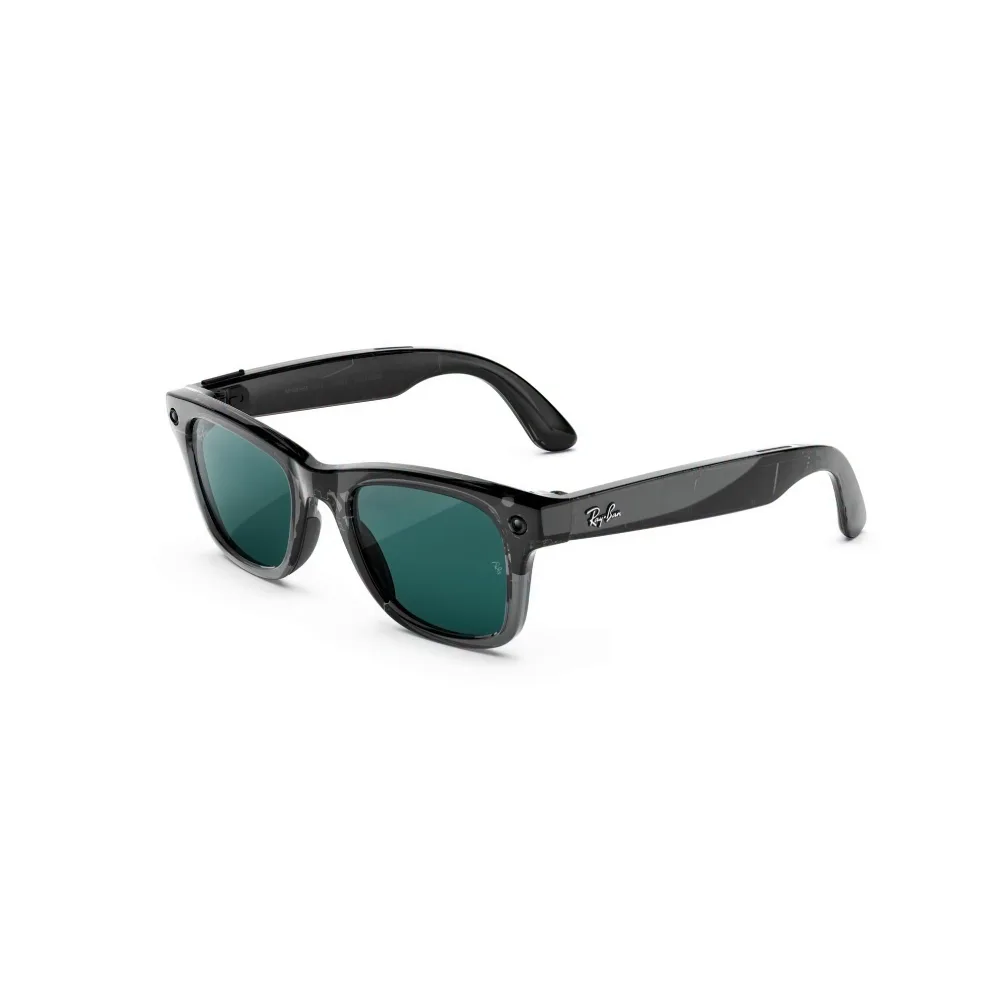 عینک هوشمند متا ری‌بن مدل Wayfarer Gen 3 فریم مشکی شفاف لنز فوتوکروم سبز آبی