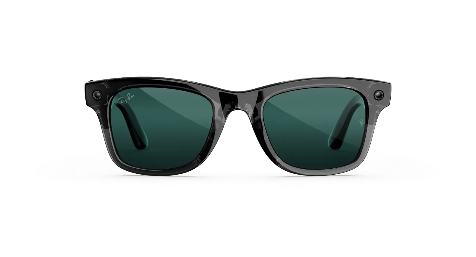 عینک هوشمند متا ری‌بن مدل Wayfarer Gen 3 فریم مشکی شفاف لنز فوتوکروم سبز آبی