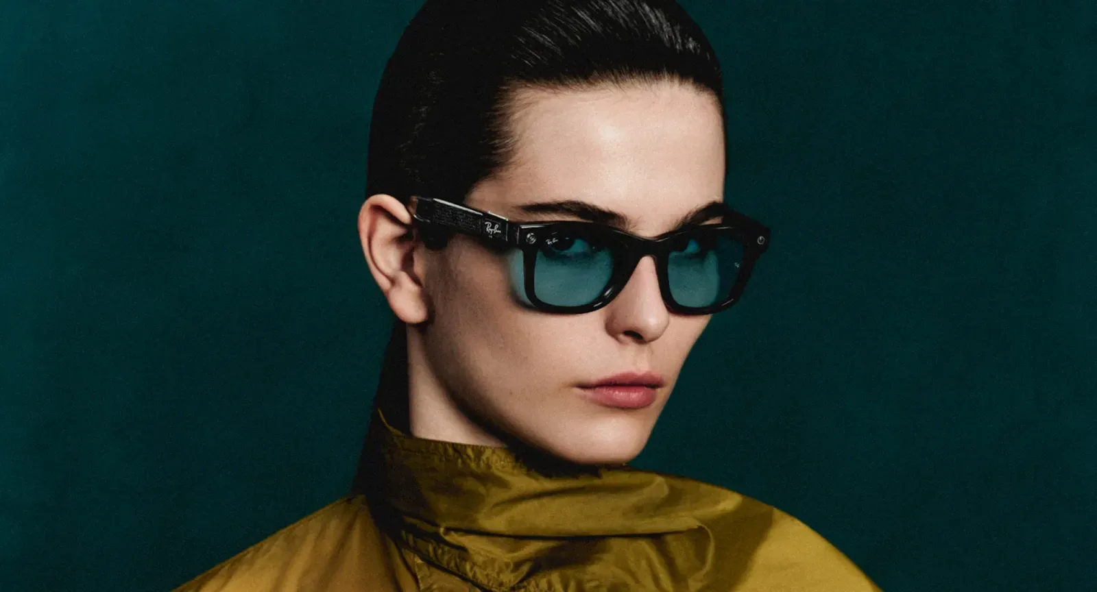 عینک هوشمند متا ری‌بن مدل Wayfarer Gen 3 فریم مشکی شفاف لنز فوتوکروم سبز آبی