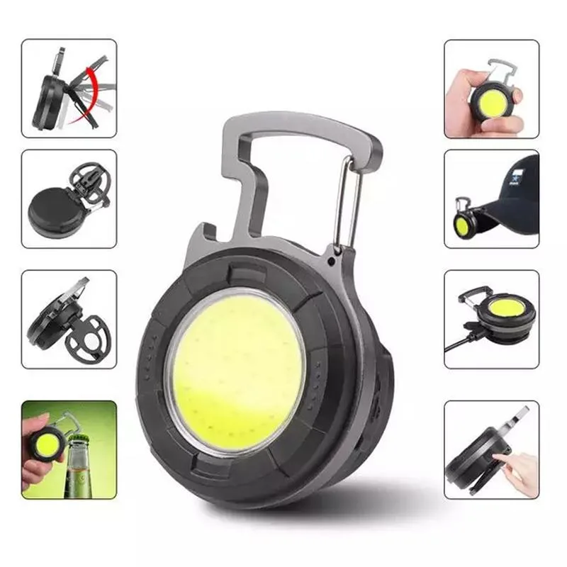 مینی چراغ قوه جاکلیدی و کلاهی برند COB مدل YT-887 - 2
