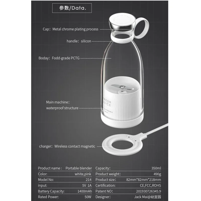 شیکر برقی و مخلوط کن قابل حمل Fresh Juice مدل 350ML - 5