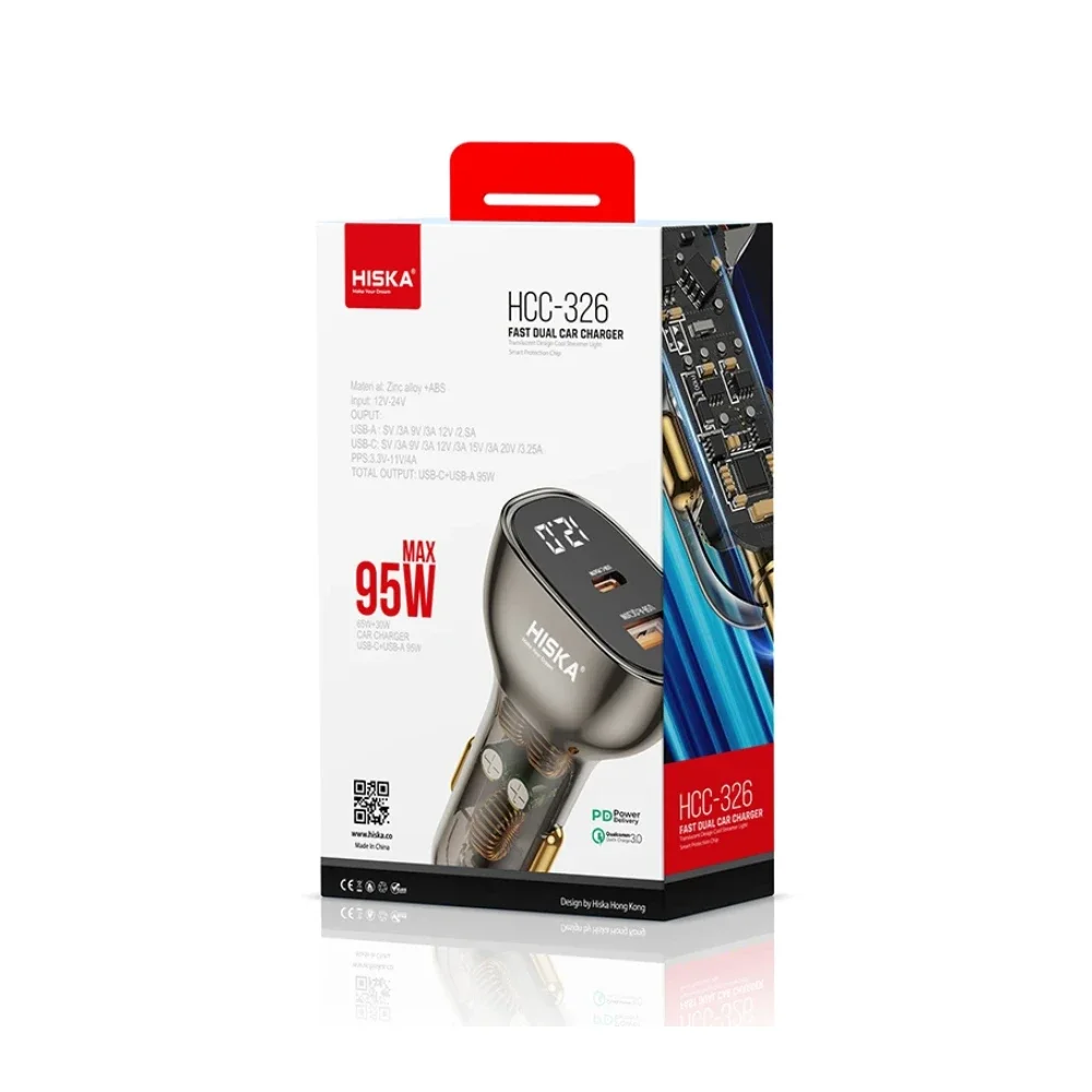 شارژر فندکی 95W هیسکا مدل HCC-326