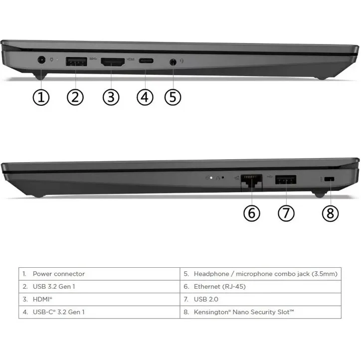 لپ تاپ لنوو 15.6 اینچی مدل V15 16GB RAM 512GB SSD Core i7 13620H