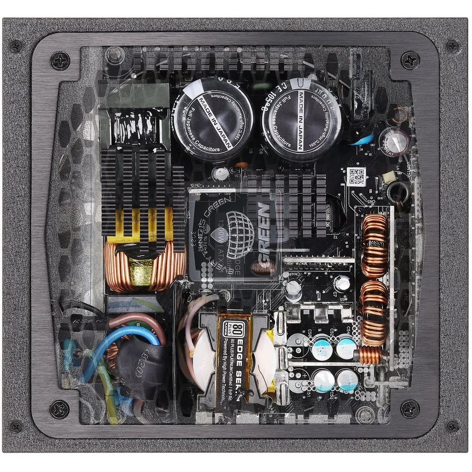 منبع تغذیه کامپیوتر گرین GP1000B-EDGE 80 Plus Platinum توان 1000 وات